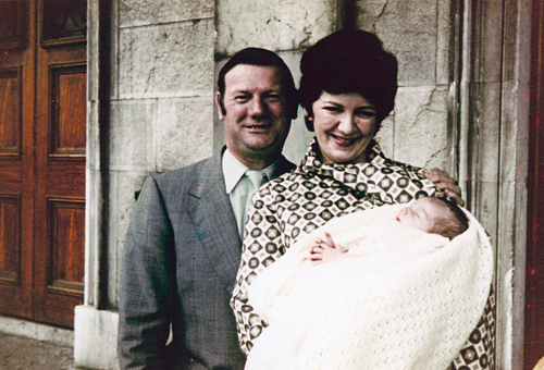 Proud parents with our daughter Katherine after her baptism, Cork, August 1973